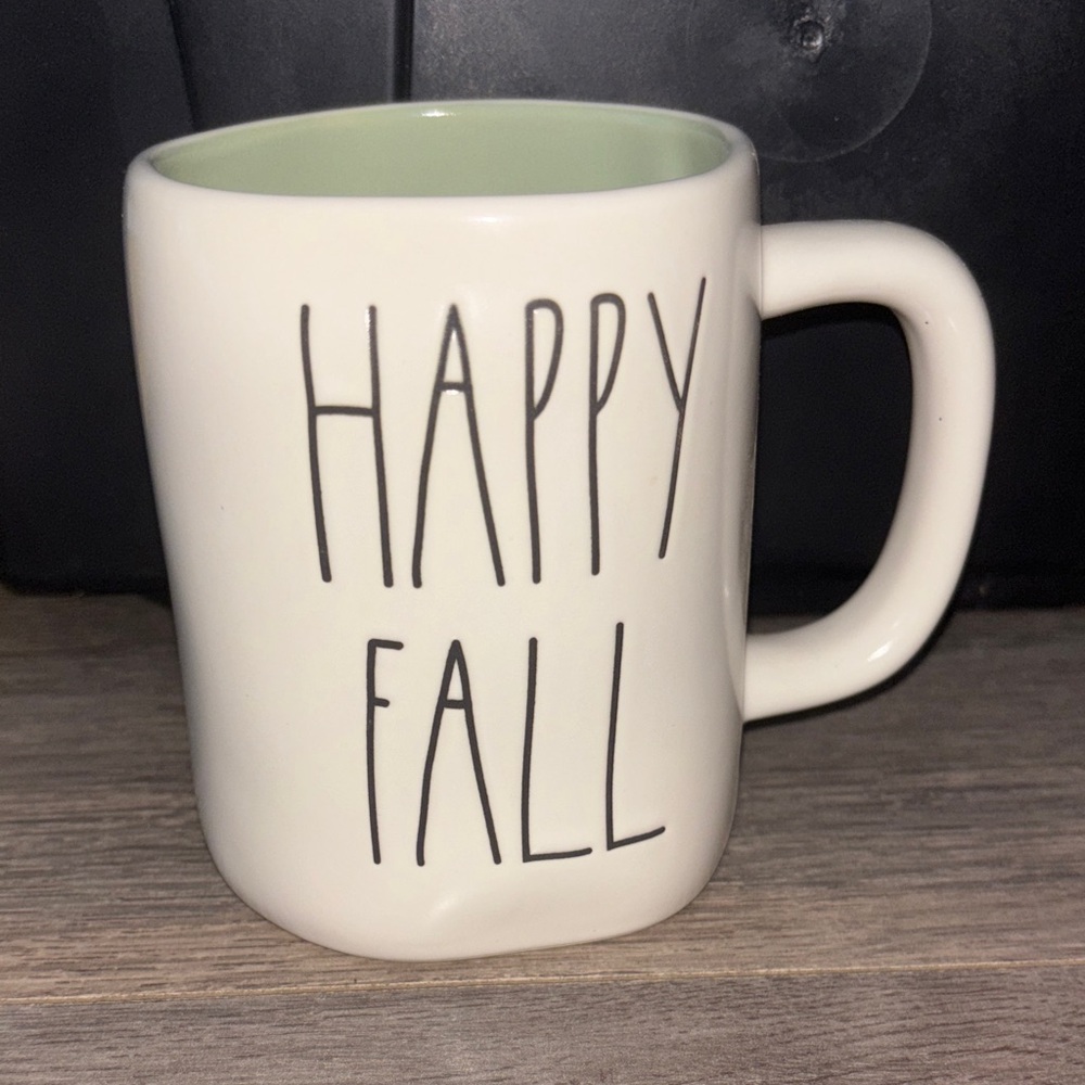 Rae Dunn Happy Fall Mug - Cream and Green